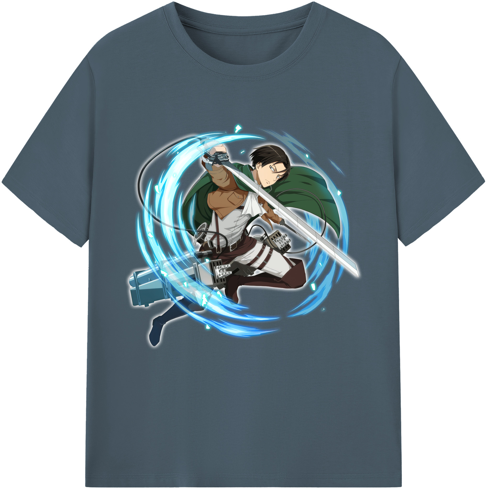 （画像用） 進撃の巨人 リヴァイ·アッカーマン Attack on Titan Levi Ackerman 綿100％半袖Tシャツ（フロントプリント）